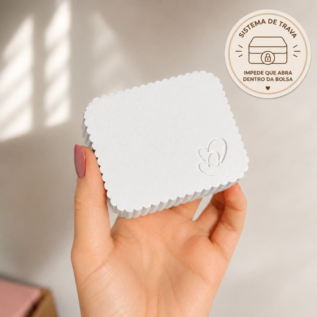 Porta Joias Portátil | Organizador para Anéis, Brincos, Colares e Acessórios | Mini Porta Joias Viagem