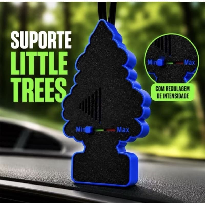 Suporte de Aromatizante Porta Little Trees Regulagem Aroma | Case Carro | 1/2/3 Unidades