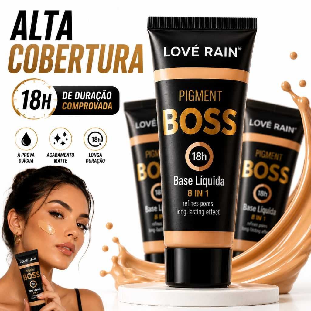 Base Lové Rain Matte Pigment Boss 60ml À Prova D'Água Alta Cobertura Não Obstrui os Poros 18h Original Para Todos Os Tom