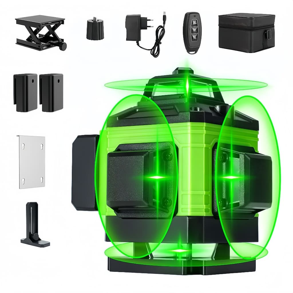 Nível a laser ajustável de 12 linhas,, Autonivelante，2 Baterias