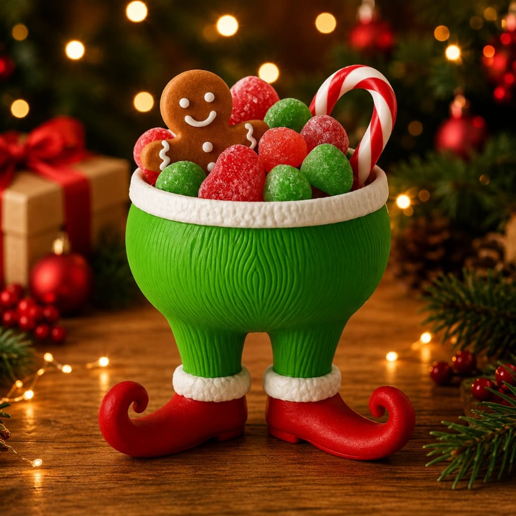 Tigela do Grinch Natalina Porta Doces Biscoitos e Petiscos Decoração de Natal