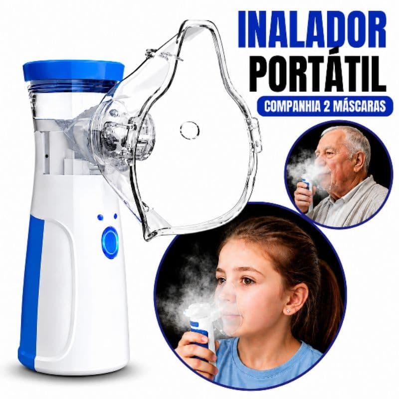 Umidificador Portátil USB Nebulizador Inalador 3 em 1 Adulto Infantil e Viagem