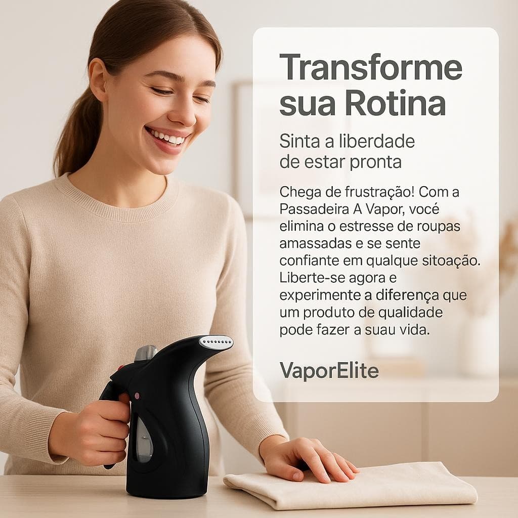 Passadeira a Vapor Portátil Compacta Eficiente 127V Roupas