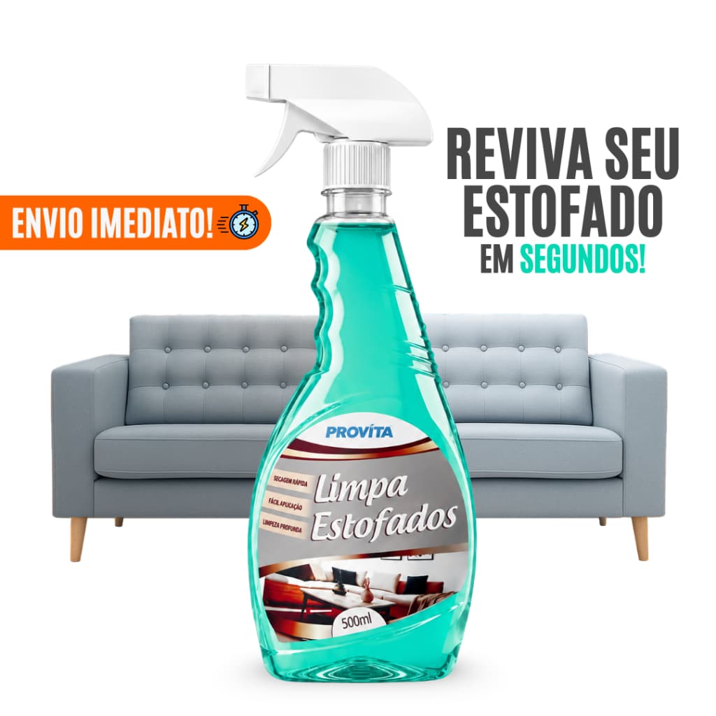 Limpa Estofados À Seco Spray Espuma Premium Perfumado Sofá Banco Poltrona Limpeza Profunda 500ml