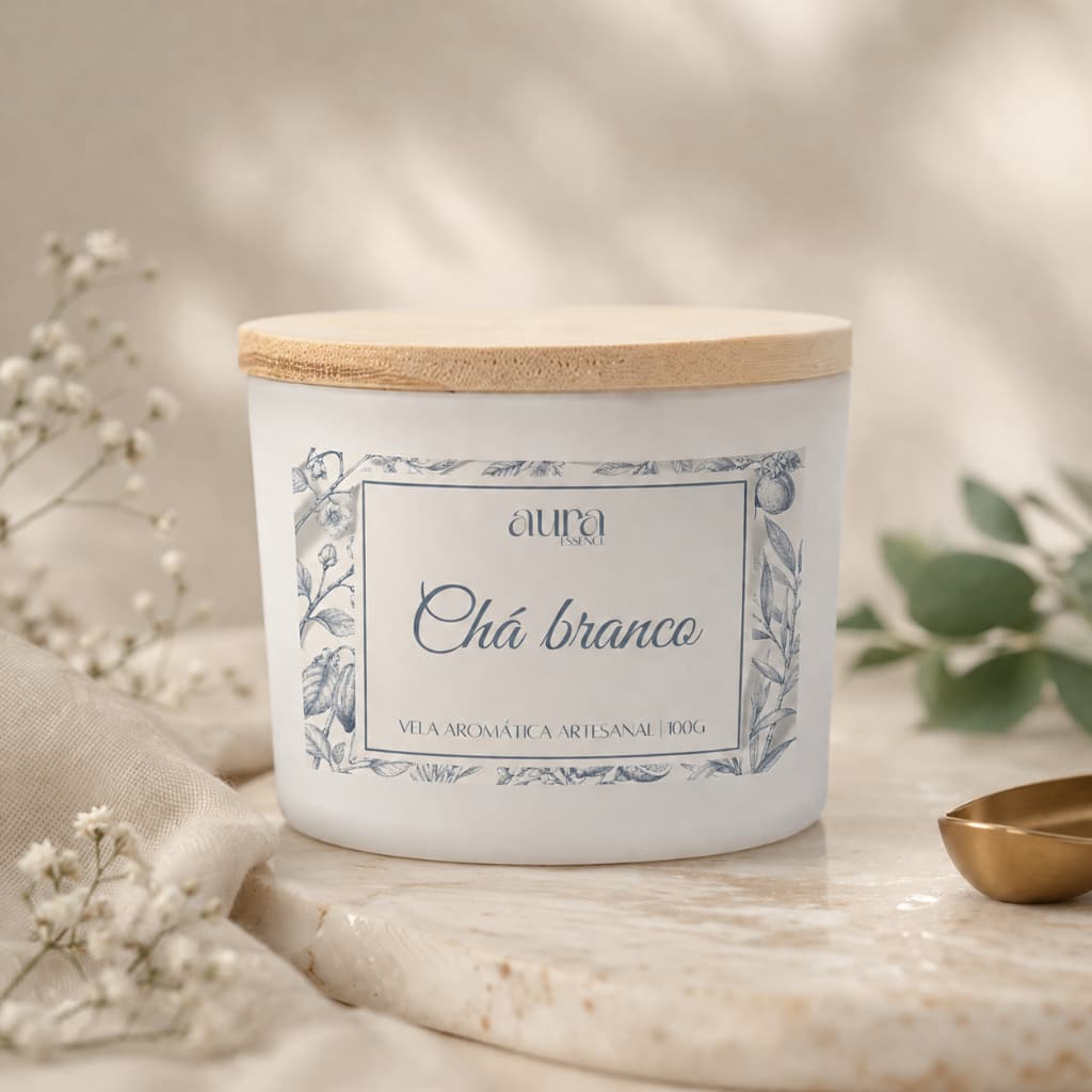 Vela Aromática Artesanal 100g Aura Essence | Vela Perfumada Decorativa | Diversos Aromas