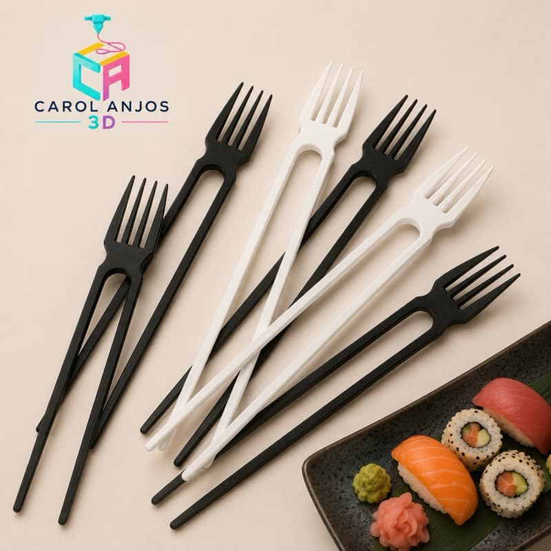 Hashi+Garfo: Garfoshi, impressão 3D com acabamento impecavel para fãs de Sushi.