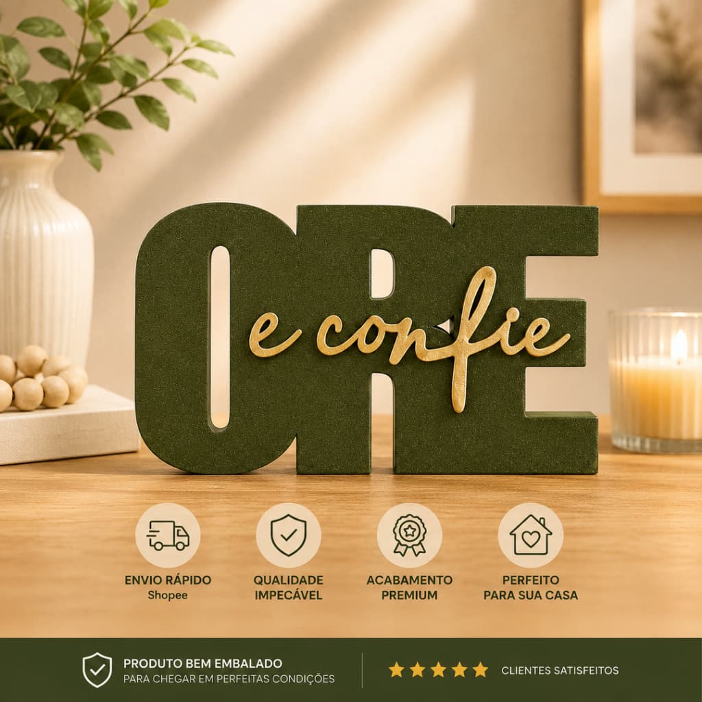 Frase Decorativa de Mesa e Estante em Plástico | Palavra Letreiro  Decor Sala Quarto Estante Escritório Casa Presente