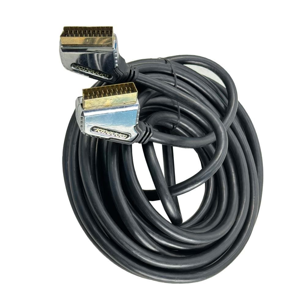 Cabo SCART Macho para Macho Premium Banhado a Ouro - Conexão RGB de Alta Qualidade (0.6m / 1.5m / 3m / 10m)