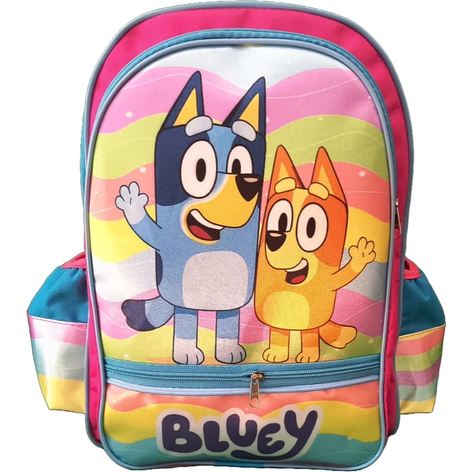 Mochila EscolarInfantil Grande de Costas Cachorro Bluey e Bingo