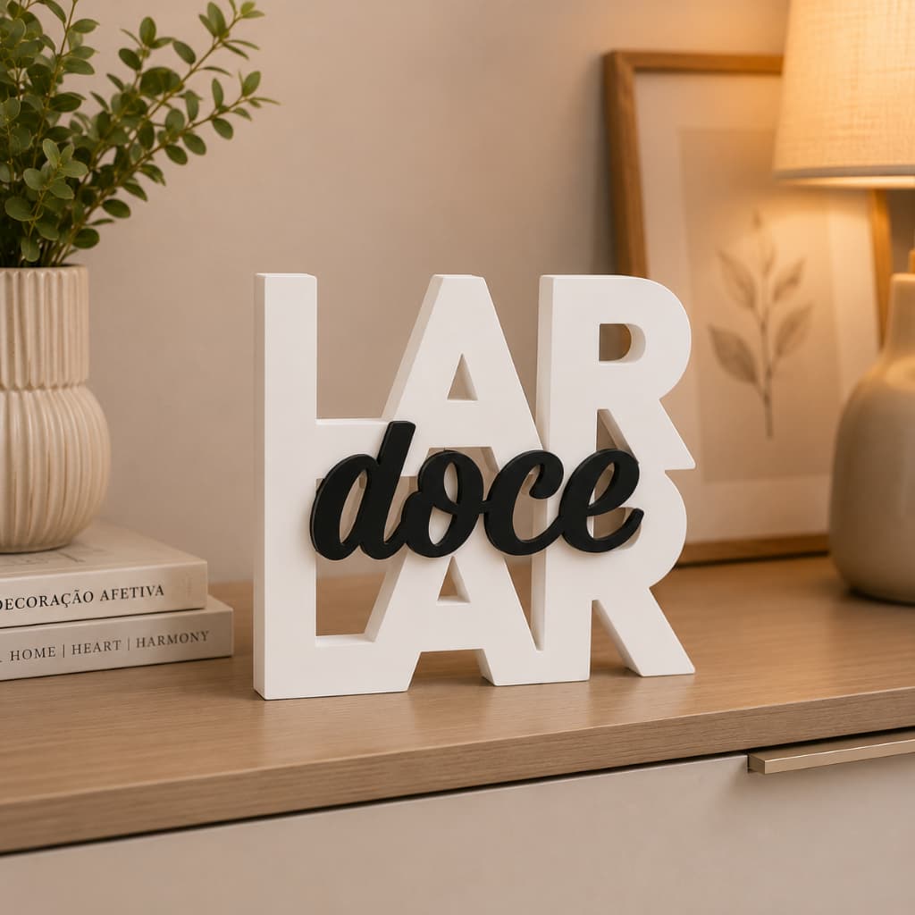 Letreiro Decorativo Lar Doce Lar Enfeite de Mesa para Sala Home Decor Decoração Moderna