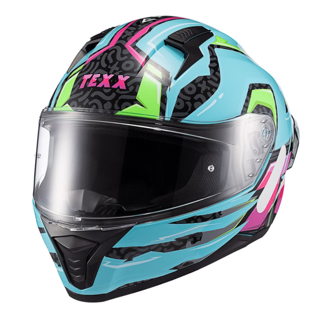 Capacete Texx Raptor Arcade Azul Verde Rosa Brilho Capacete Fechado Integral Esportivol Moto Original