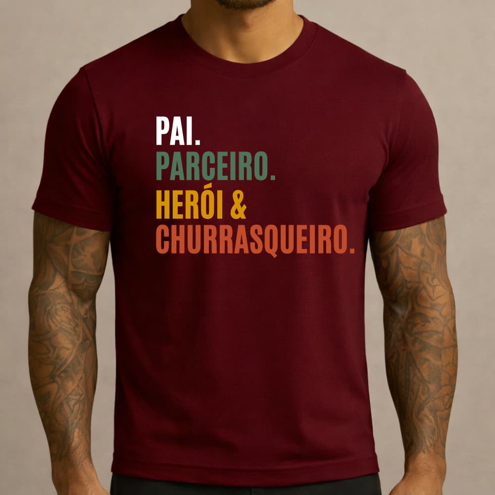 Camiseta Dia dos Pais Pai Parceiro Presente Masculina Básica Casual Estampada Algodão Promoção Plus