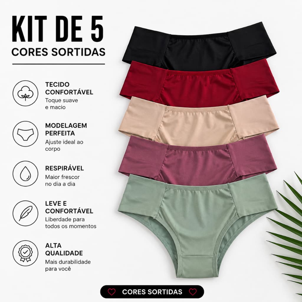 Kit Calcinha Tanga Pala Dupla Confortável e Elegante