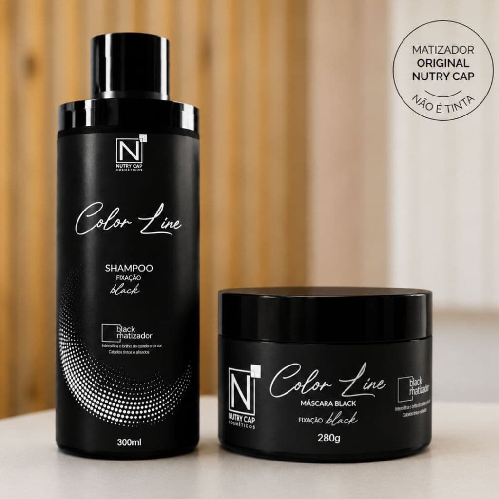 Kit Black Matizador Nutry Cap Shampoo 300ml + Máscara para Cabelos Pretos e Grisalhos