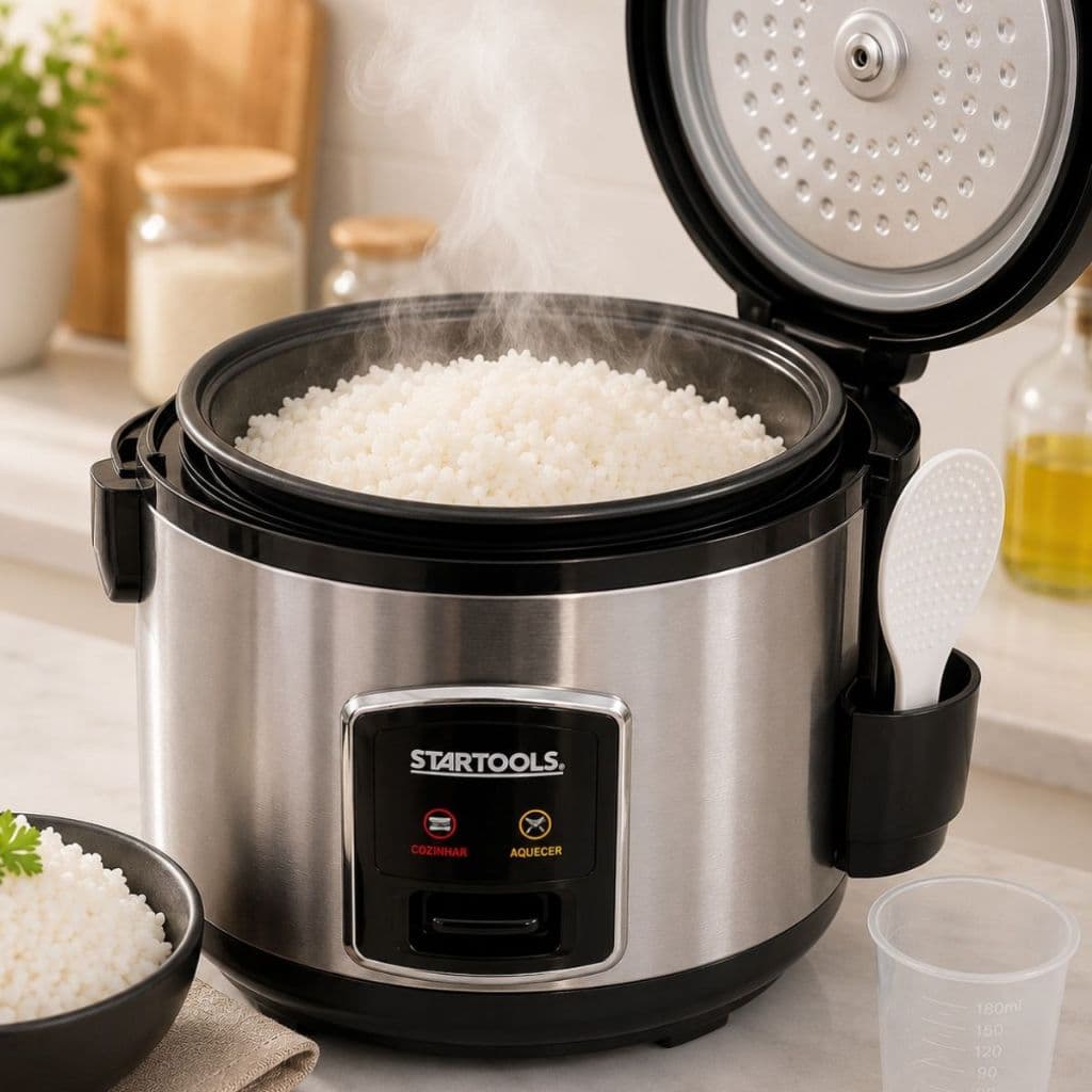 Panela De Arroz Elétrica 5 Xícaras 1 Litro Antiaderente 127v ou 220v