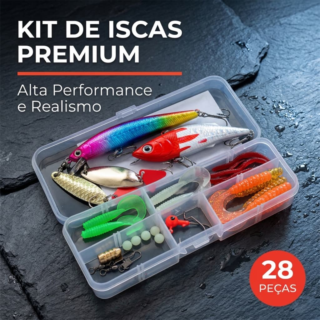 LEMIKKLE - 28 Peças de Isca Artificial para Pesca Esportiva - Ideal para Pescar Pescadores Profissionais