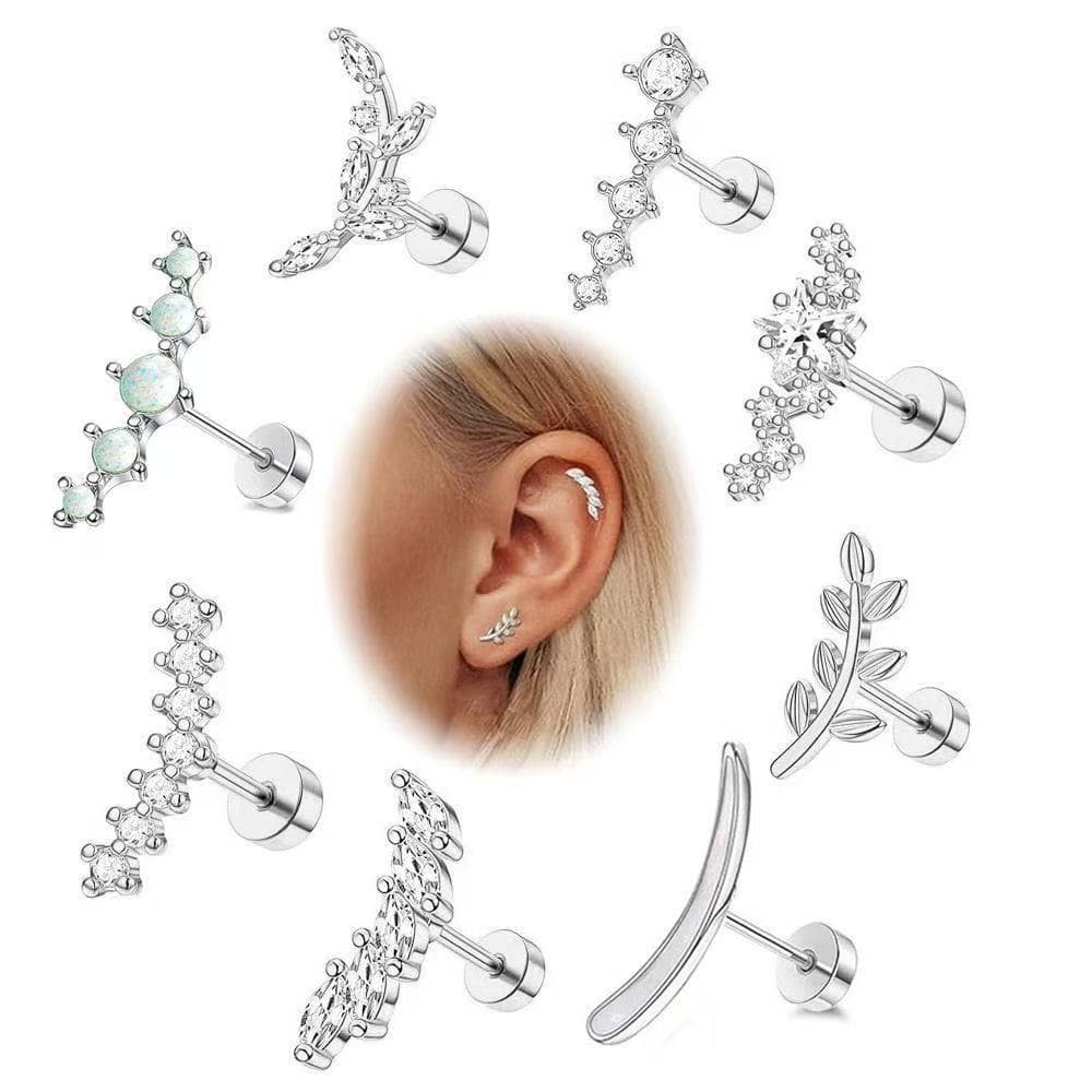 1 Peça Piercing Orelha Aço inox Tragus Cartilagem Zircão Oferece uma variedade de estilos