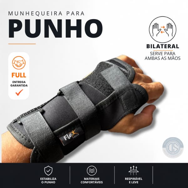 Munhequeira com Tala de punho ajustável bilateral pulso direito e esquerdo tensor ortese
