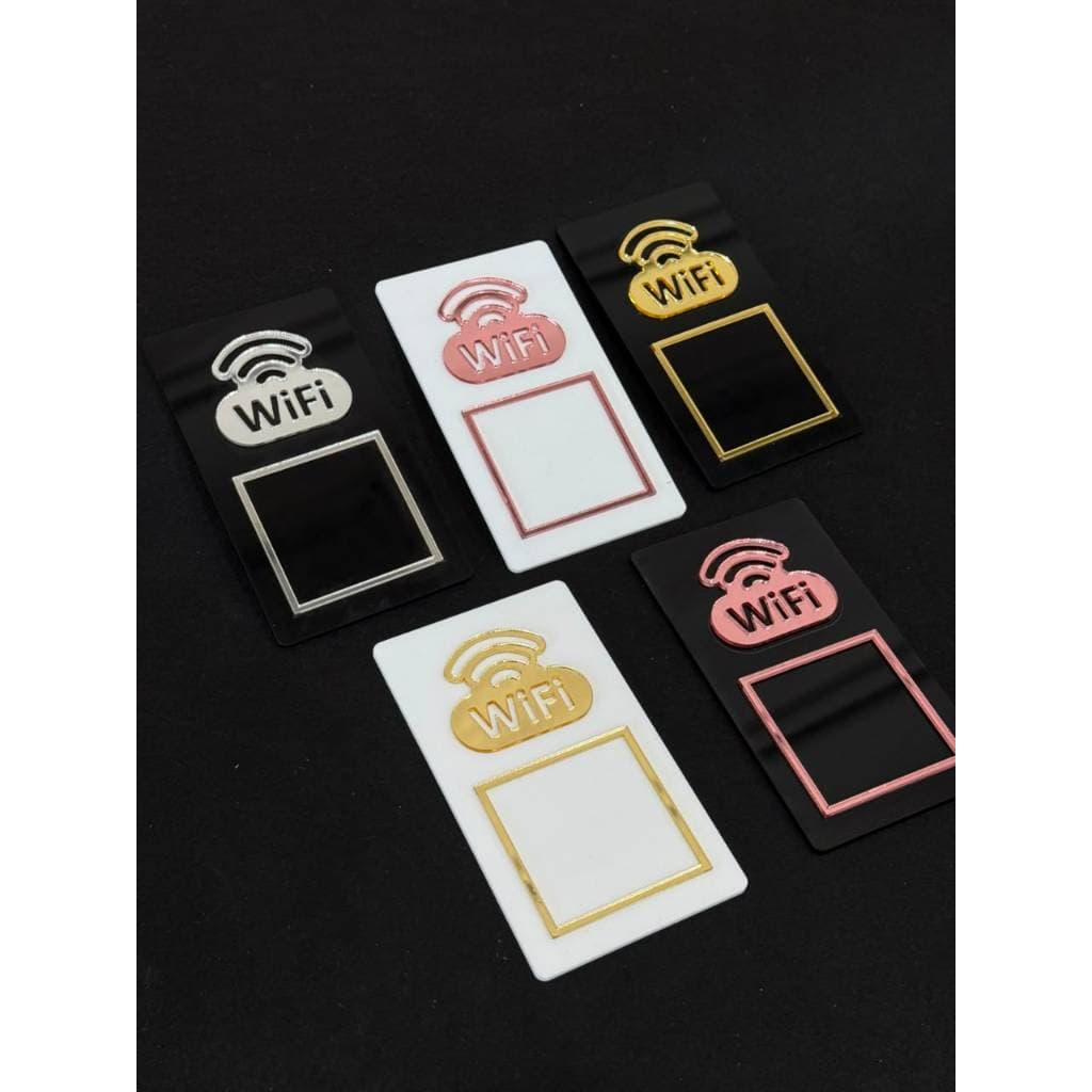 Placa Wi-Fi QR Code em Acrílico para parede – Preto ou branco com Detalhes espelhado wifi