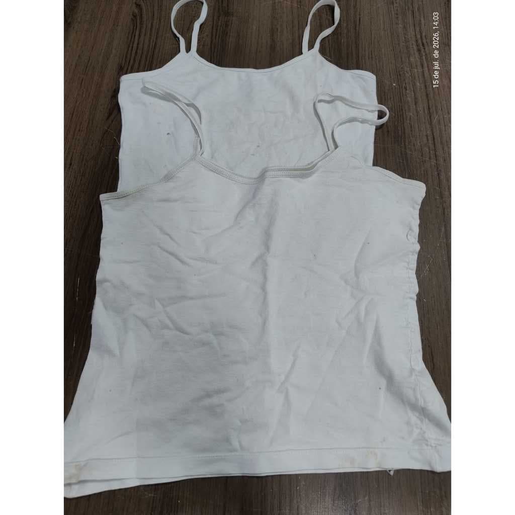 2 BLUSAS DE ALÇAS BRANCA PEQUENO