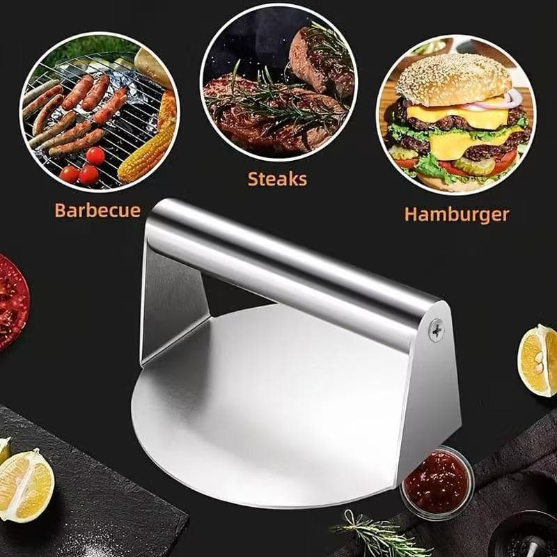 Prensa Smash Burger Aço Inox Prensador Profissional Hambúrguer Chapa Artesanal Amassador De Carne