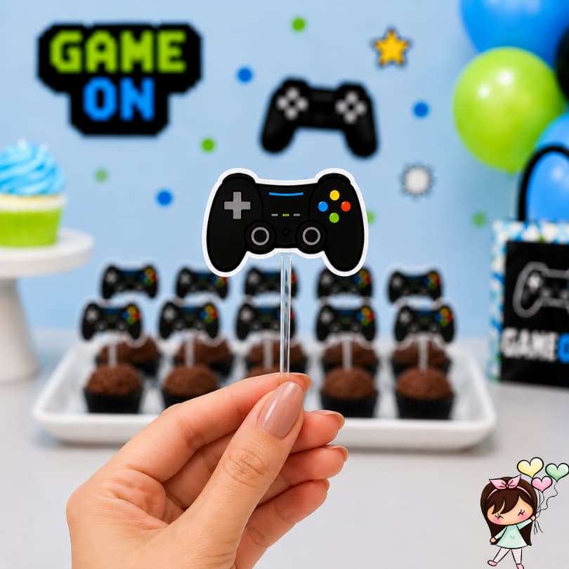 Kit Toppers para Docinhos GAME | FESTA GAMER | Decoração de Festa Infantil