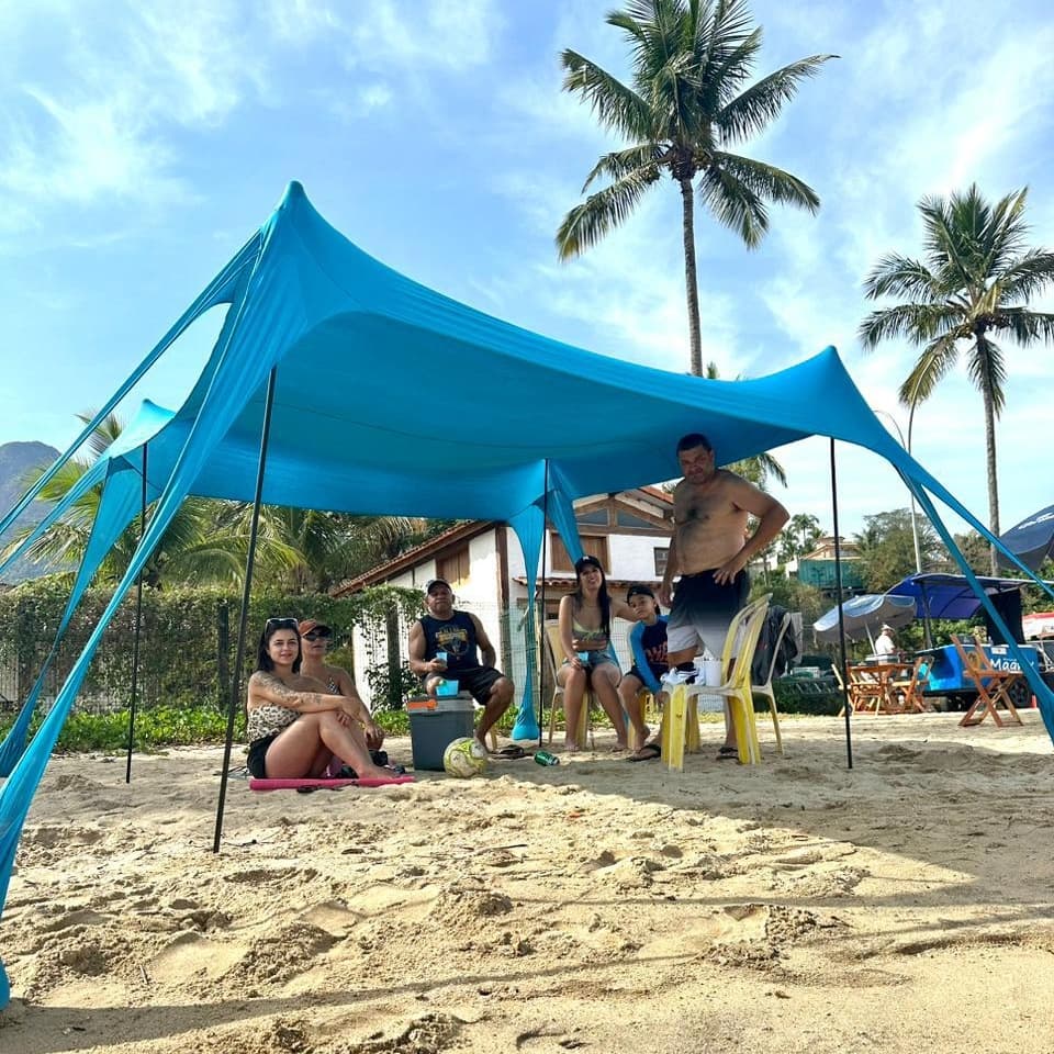 Tenda Gazebo De Praia Gigante 3 X 3 Portátil Piscina Respirável Verão Prova Vento