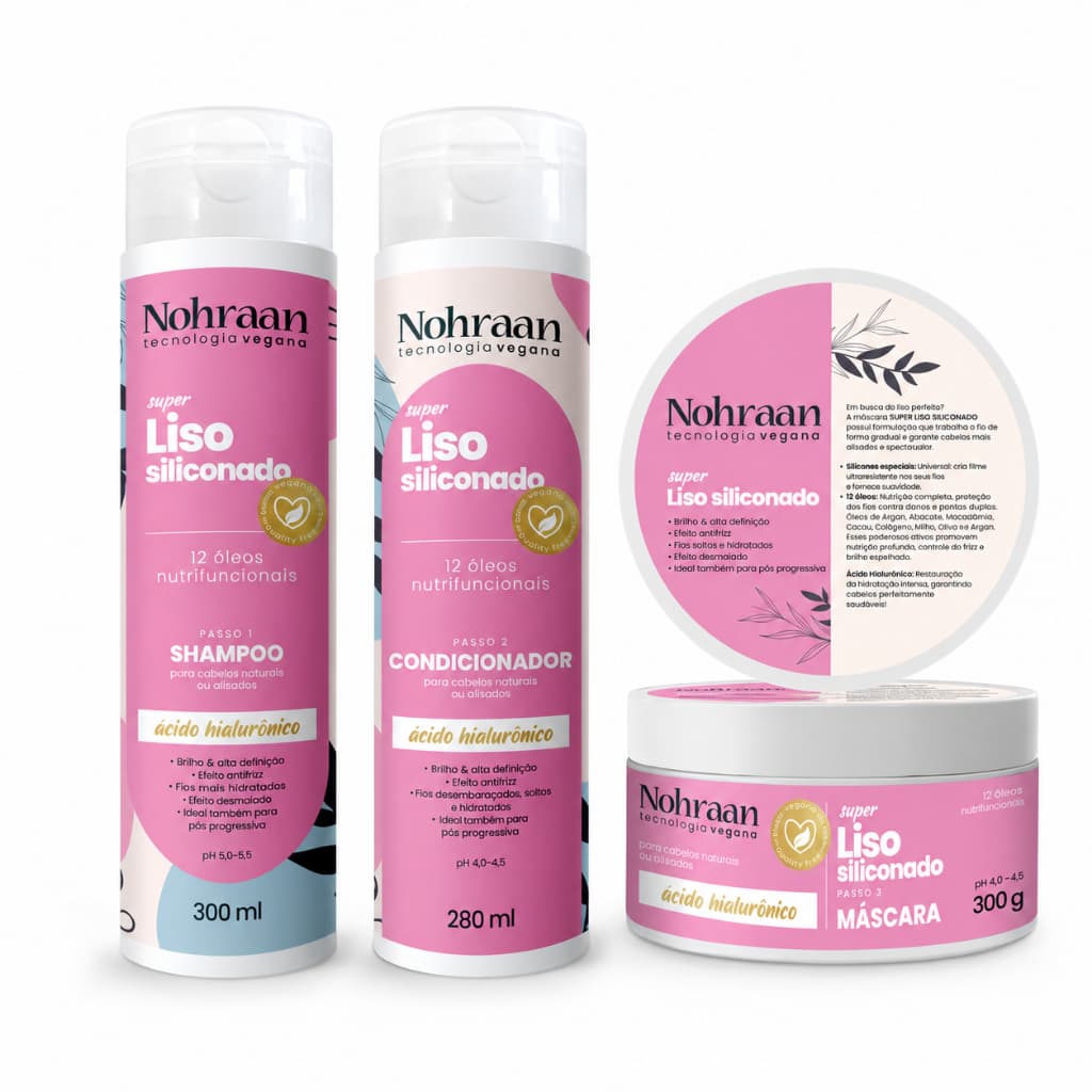 Kit Nohraan Liso Siliconado Shampoo+Cond+Mascara