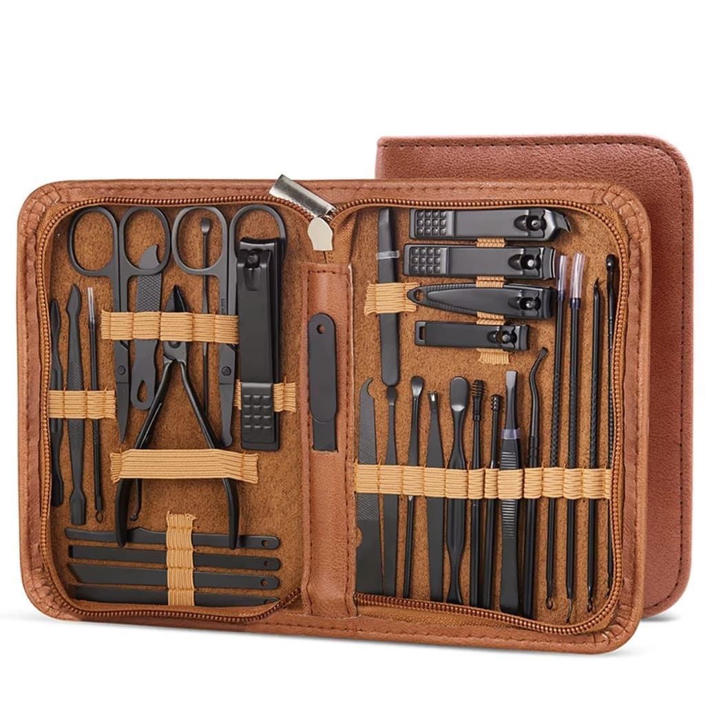 Kit manicure conjuntos peças aço inoxidavel profissional manicure Podólogo e limpeza facial unhas o mais completo