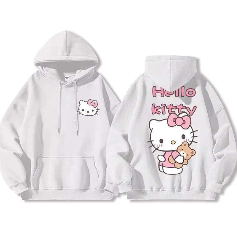 Moletom Canguru Feminino Hello Kitty Blusa de Frio  Agasalho Com Capuz
