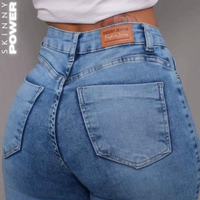 Calça Skinny Marmorizada Feminina Premium Jeans Cintura Alta Excelente Caimento