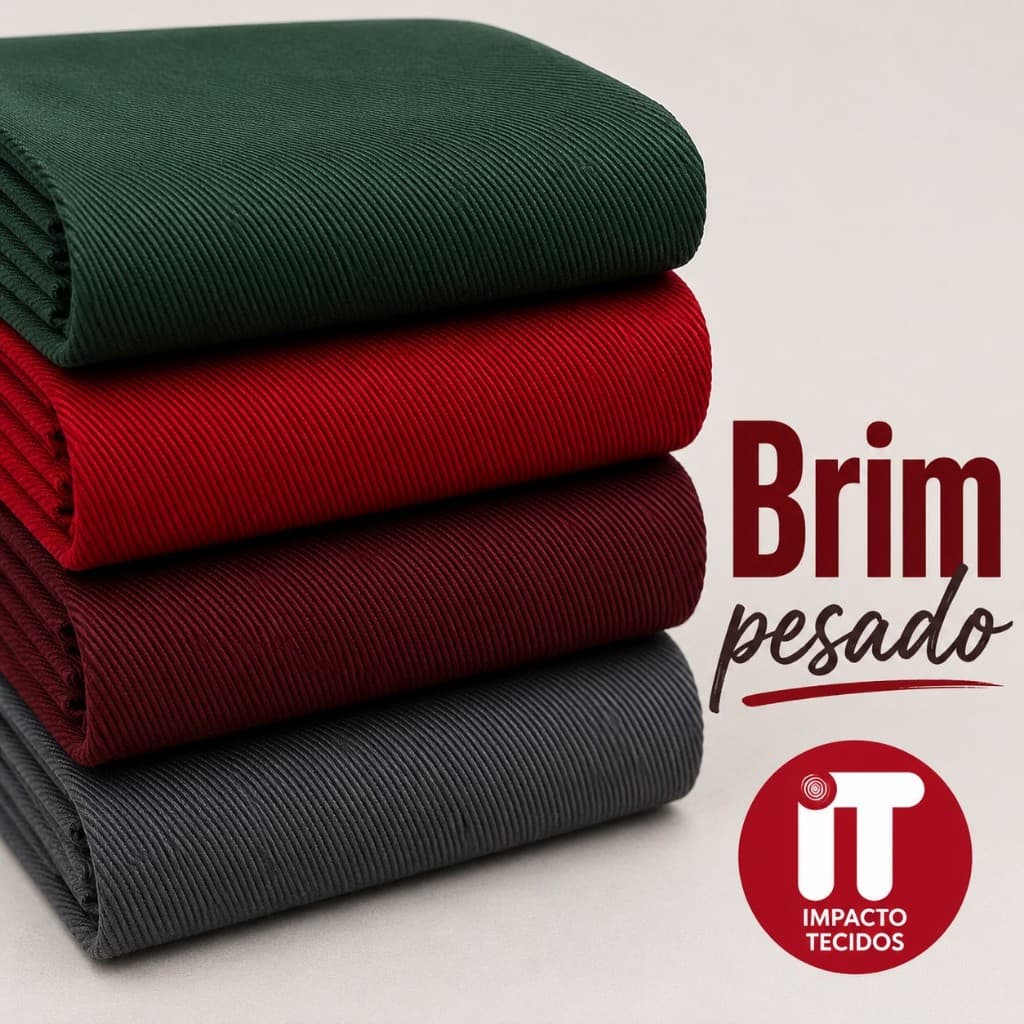 Tecido Brim Pesado Liso 1m x 1,60m – Várias Cores para Uniformes, Jalecos, Bolsas e Tapetes