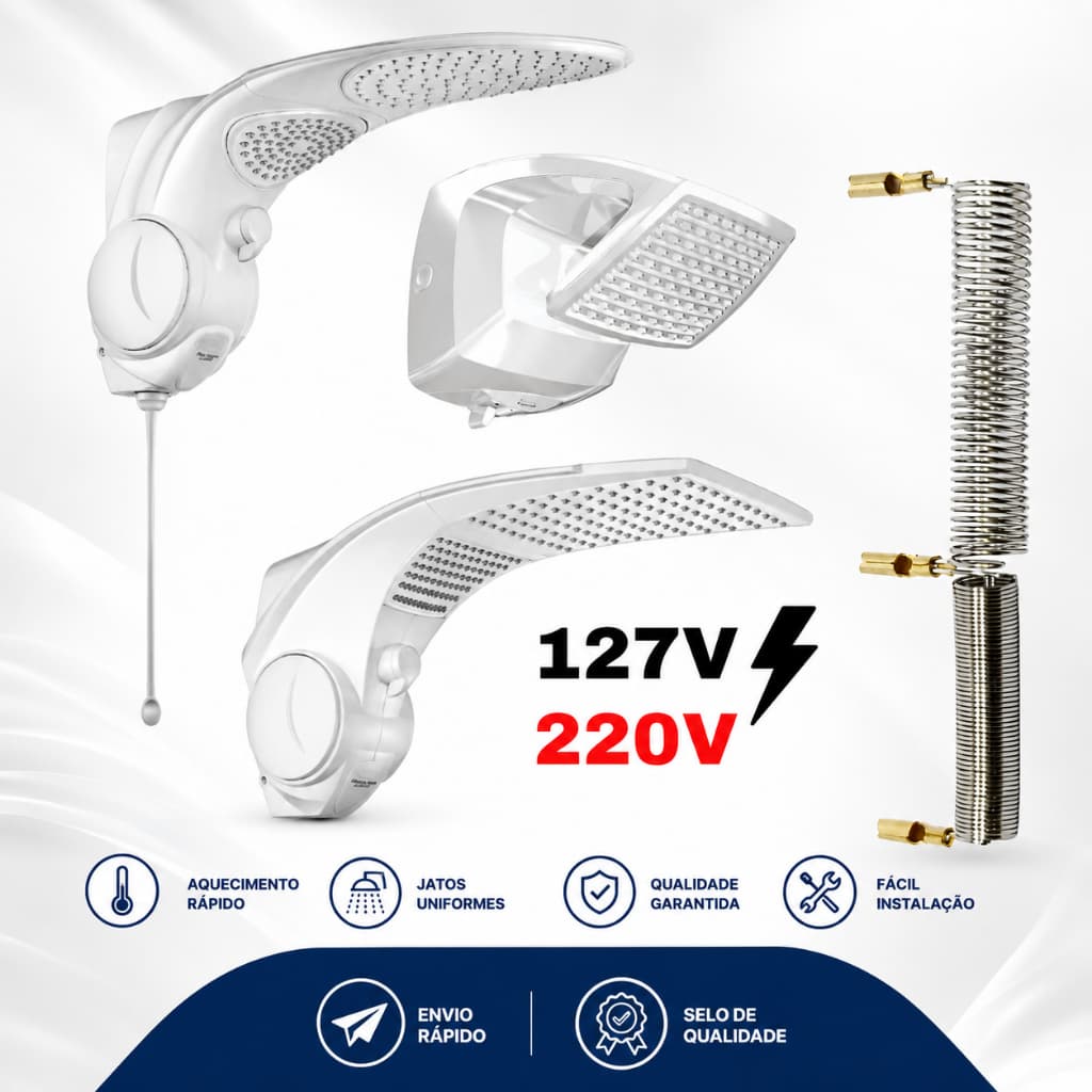 Resistência de Chuveiro Lorenzetti Similar Compatível com Duo Shower Resistência 220V 7500W Econômica e Confiavel