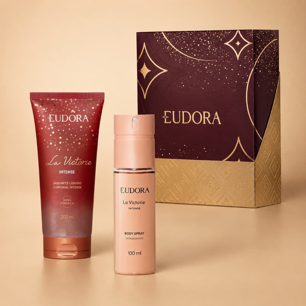 Kit Feminino La Victorie Intense Eudora 2 Itens – Body Spray e Sabonete Líquido
