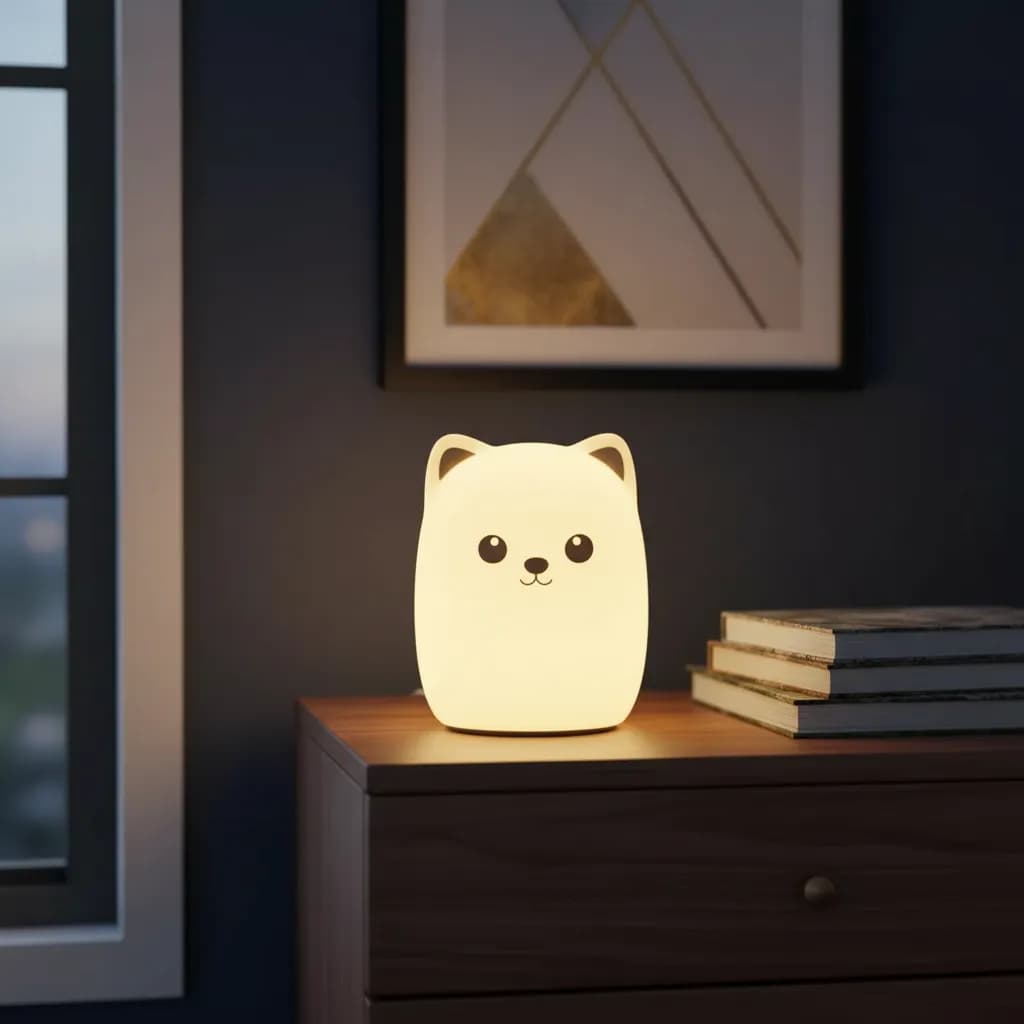 Luminária Infantil Silicone Led Abajur Touch Bichinho Quarto