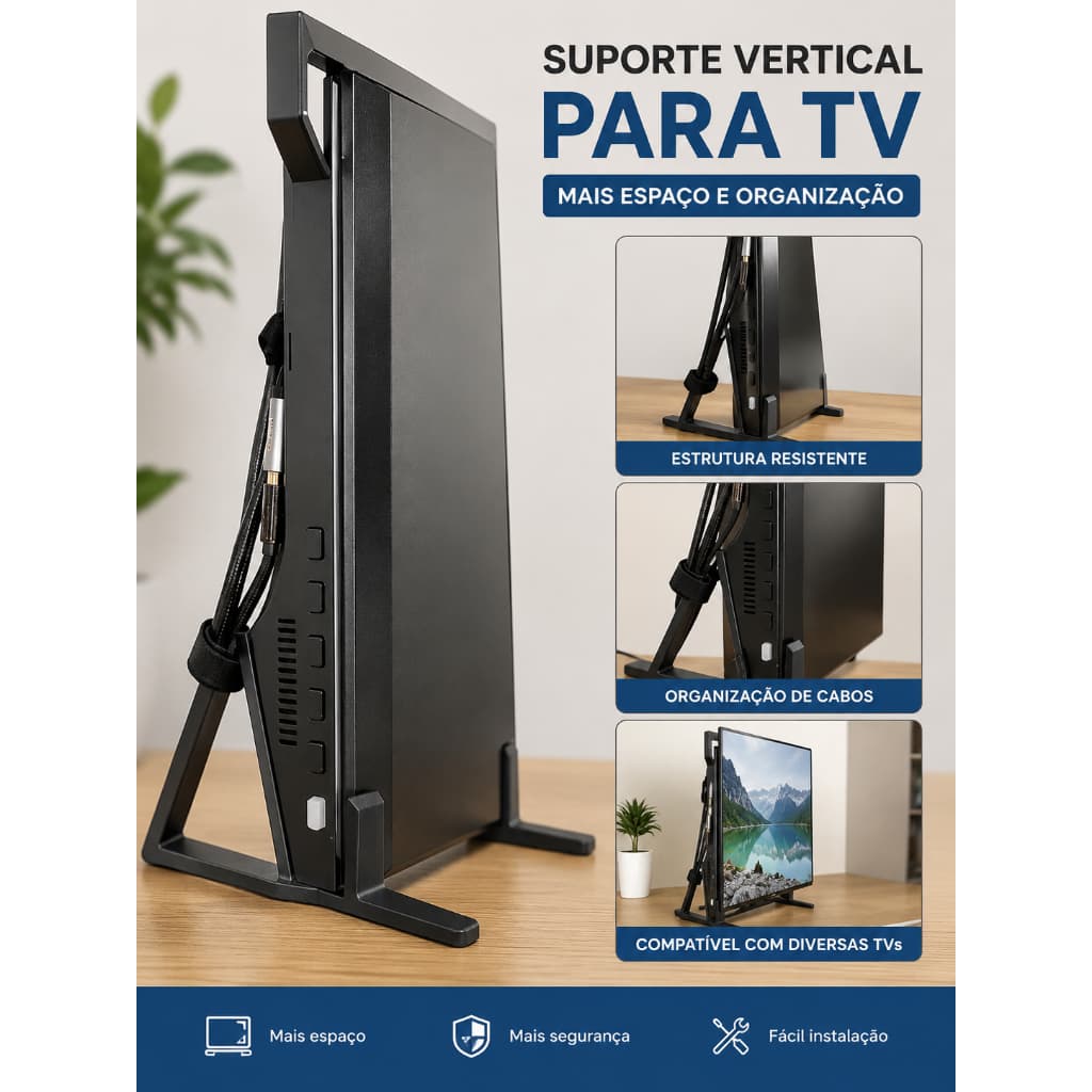 Suporte Vertical para TV Box, Mini PC e Videogame | Organizador de Mesa | Base Estável em Impressão 3D
