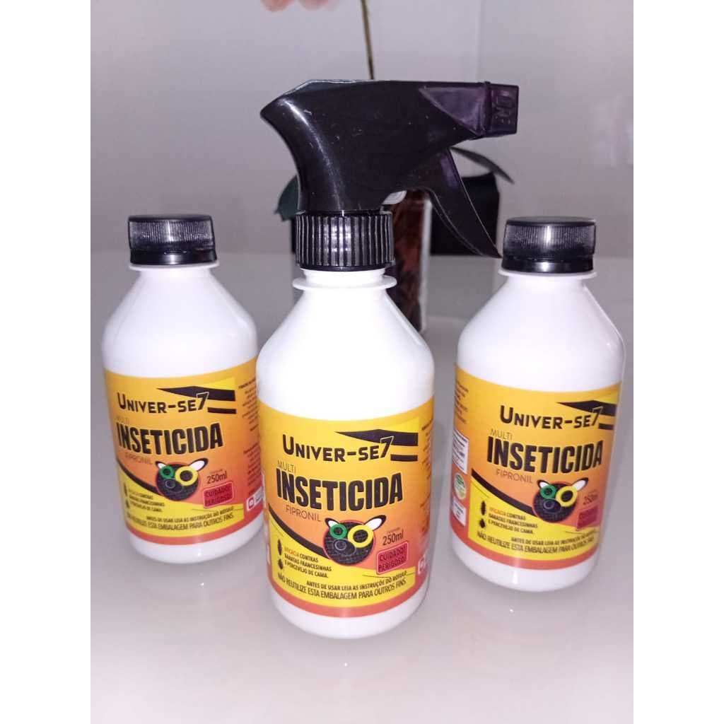 3 Inseticida 250ml Univer-se7 Mata Barata francesinha com borrifador