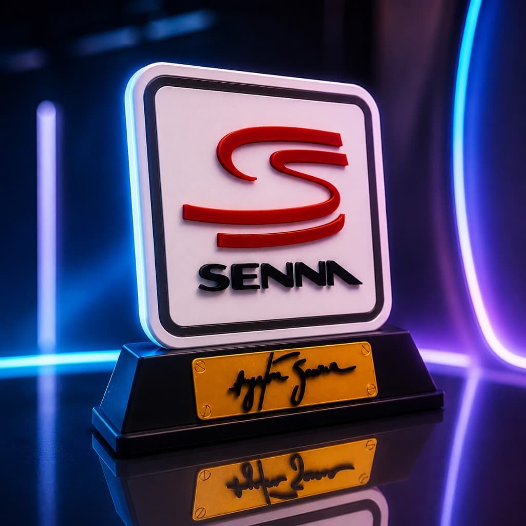 Placa / Letreiro Decoração para Quarto Sala Quadro Senna Ornamento Corrida F1
