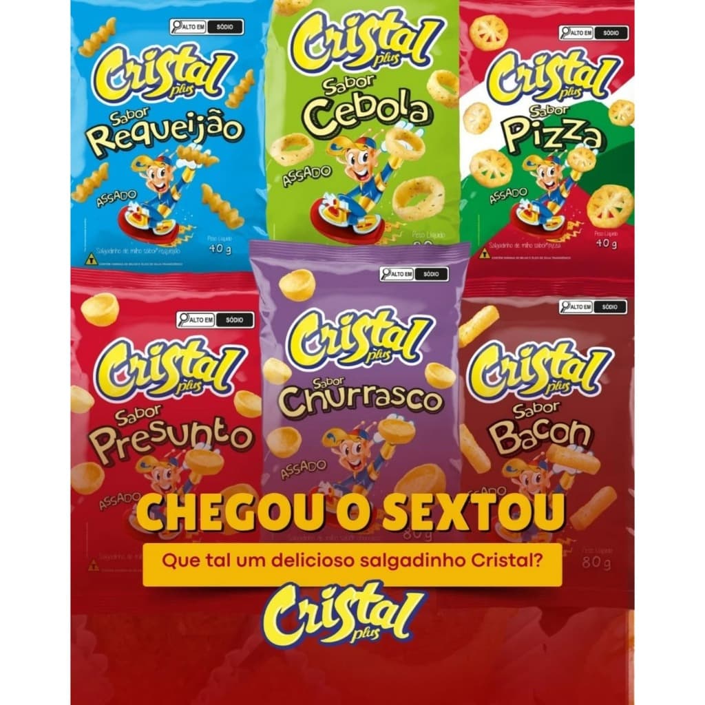 Salgadinhos Cristal 40g Kit 10 Unidades Sortido