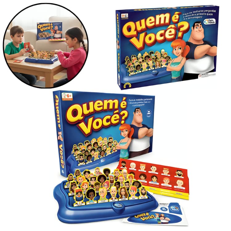 Jogo de Tabuleiro Quem É Você Pais e Filhos +6 Anos 2 Jogadores Educativo