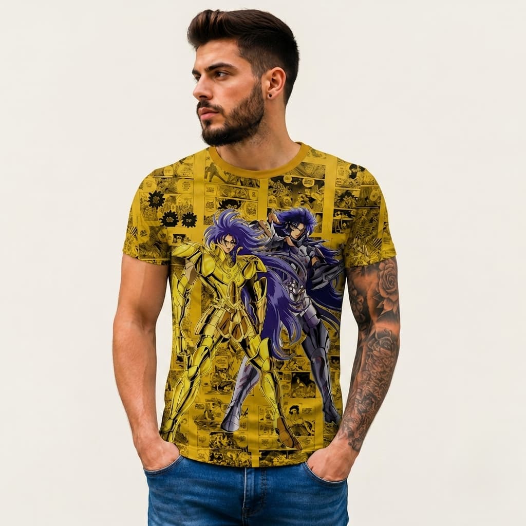 Camiseta Cavaleiros Do Zodíaco Saga De Gêmeos CDZ Anime Geek Unissex