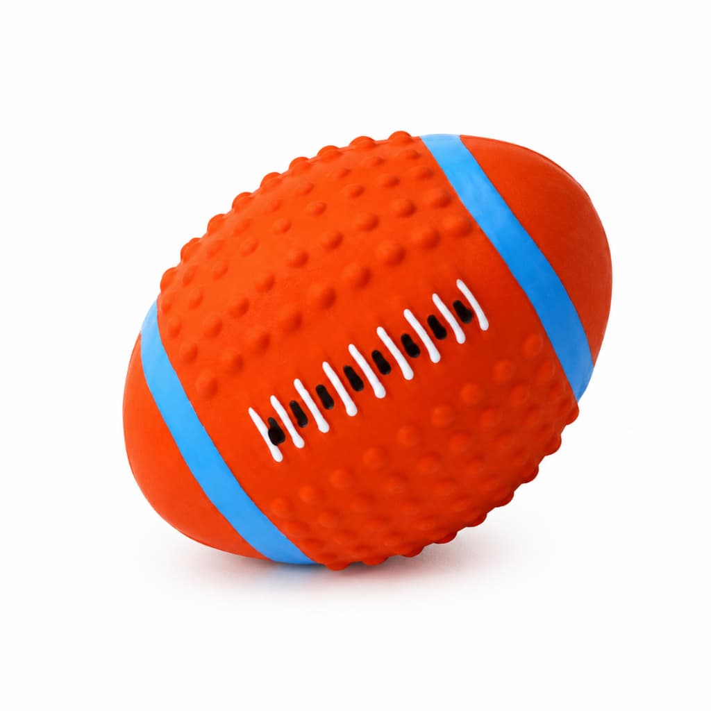 Brinquedo Bola Futebol Americano Borracha Mordedor Com Som Para Cachorros Pet
