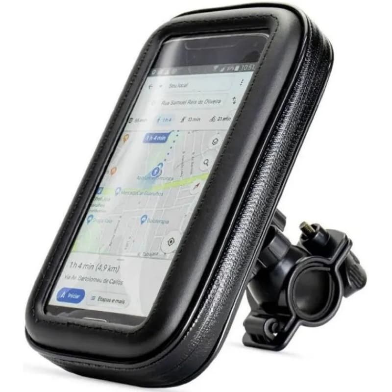 Suporte de Celular Moto Antifurto Á Prova Dágua 360° Articulado Antiqueda Universal Bike Zíper