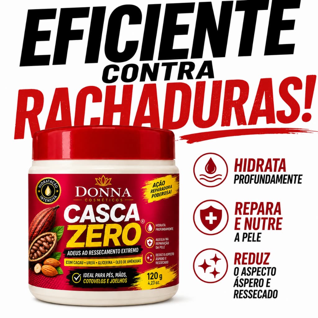 Creme Hidratante Para Rachaduras Casca Zero Ureia Cacau Glicerina Amendoas Hidratação Pés Joelhos