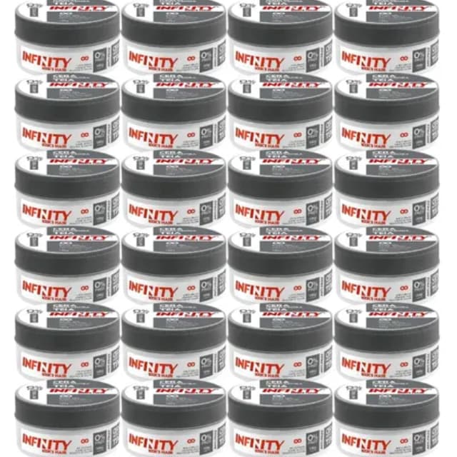 Kit 24 Ceras Modeladoras Infinity 80g Escolha a Fragância Profissional para Cabelo Fixação e Brilho