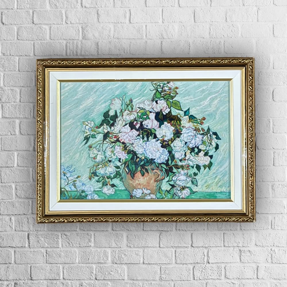 Quadro decorativo | arte clássica | moldura com vidro | Roses by Vincent Van Gogh