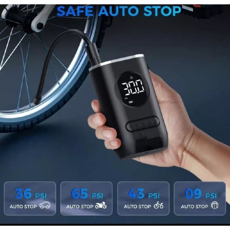 Mini Compressor De Ar Portátil Recarregável Digital USB Calibrador De Pneus Carro Moto Bicicleta Infláveis Automático