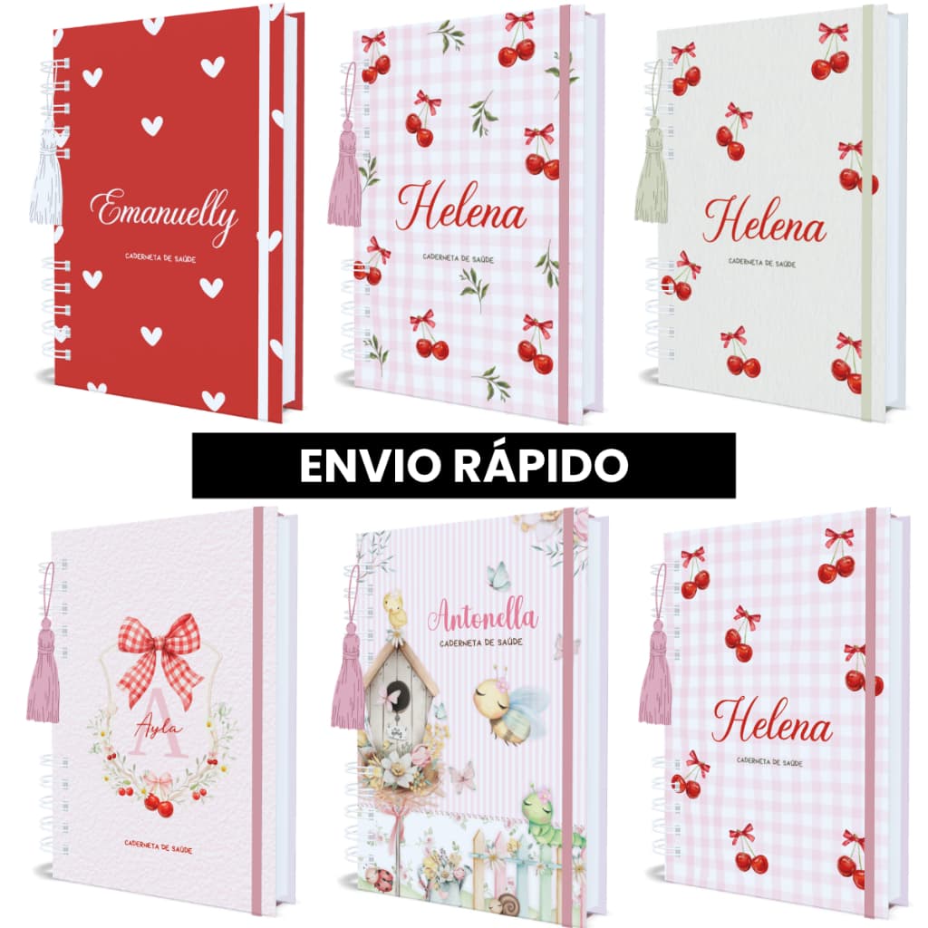 Caderneta de Vacinação Menina Personalizada Com Nome