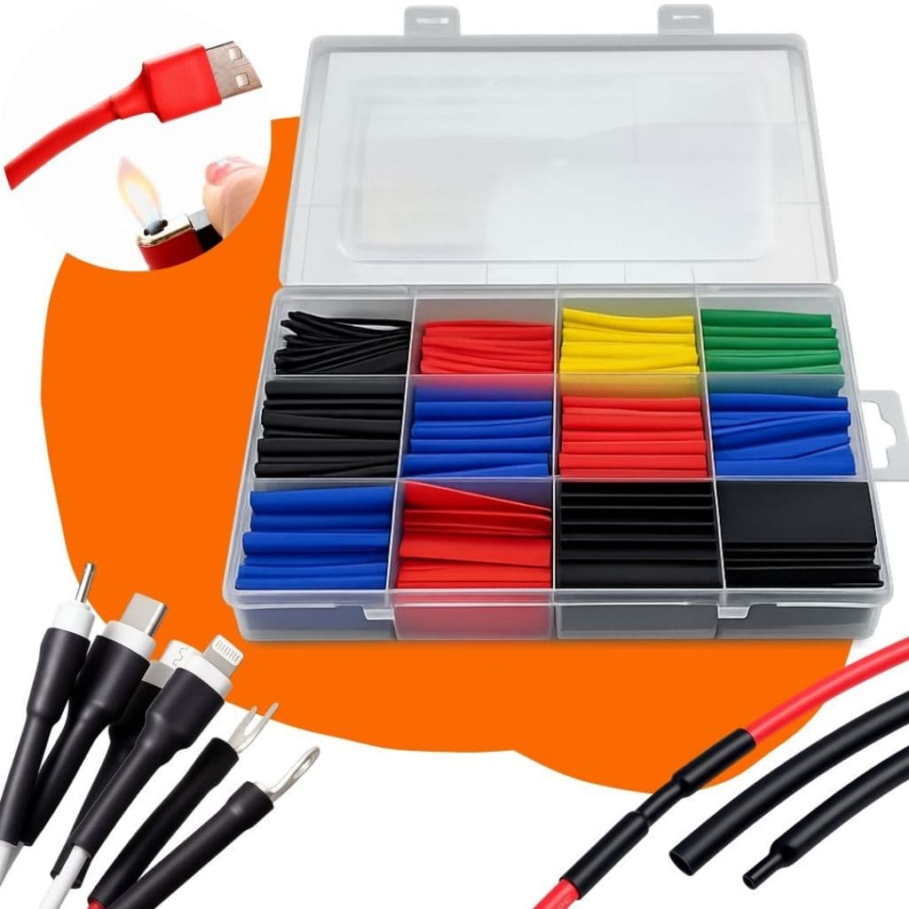 Kit Espaguete Termo Retrátil Colorido 560 Peças Tubo Isolante Elétrico