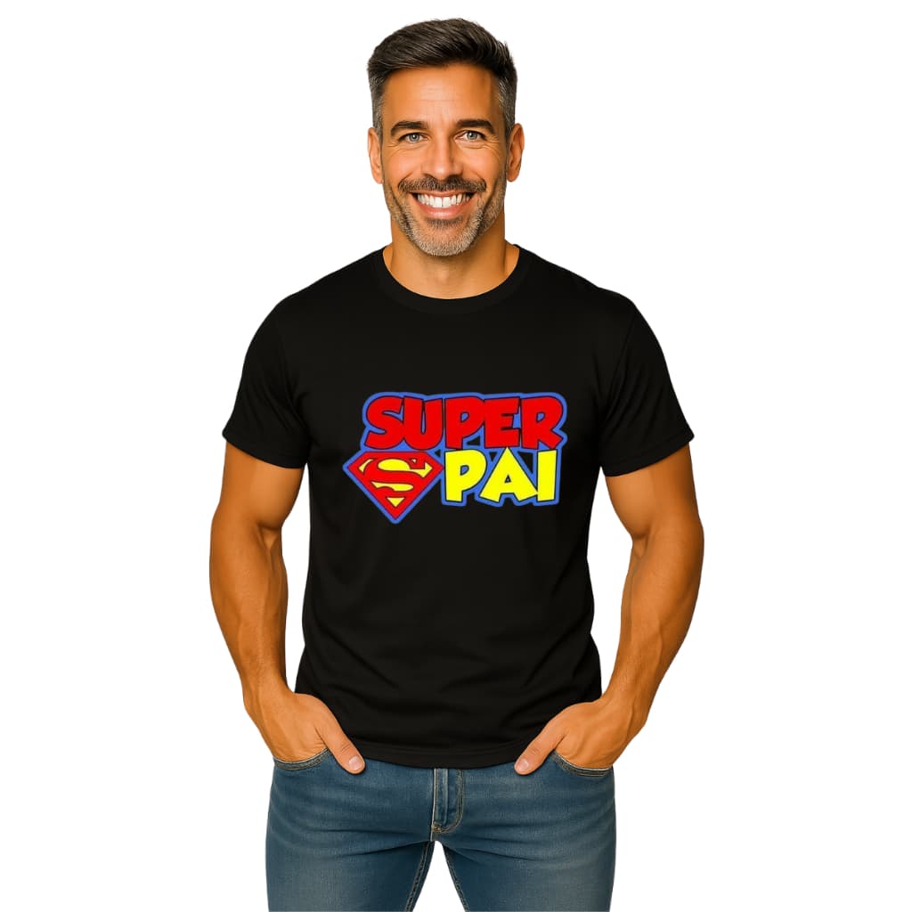 Camiseta Super Pai – Presente para o Dia dos Pais 100% Algodão P ao G3- Presente do dia dos Pais